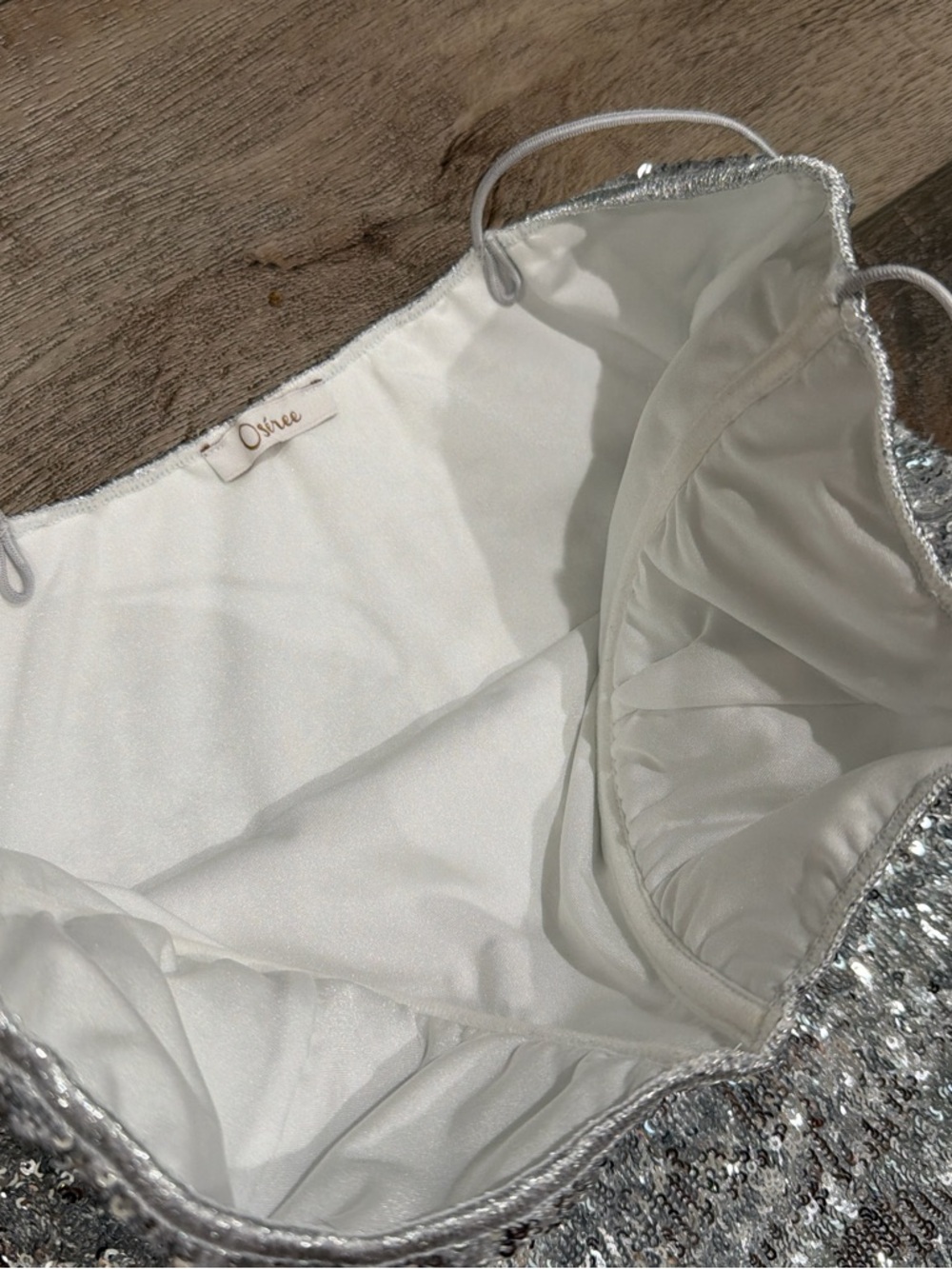Oseree silver sequined one piece swimsuit - Picture 5 of 7